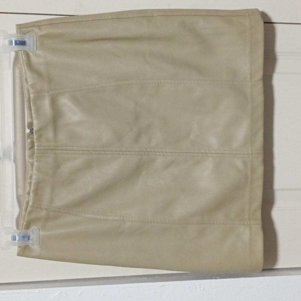 ShineStar__szM__Beige Pleather Skirt